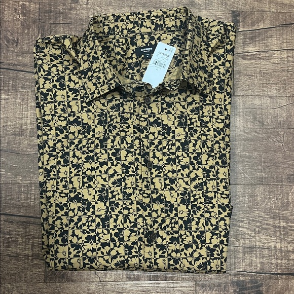 Express Men’s Slim 1MX Floral Button Down Dress Shirt Size XL - Picture 8 of 11